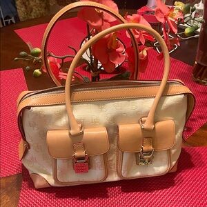 Dooney & Bourke Cream and Tan Satchel
